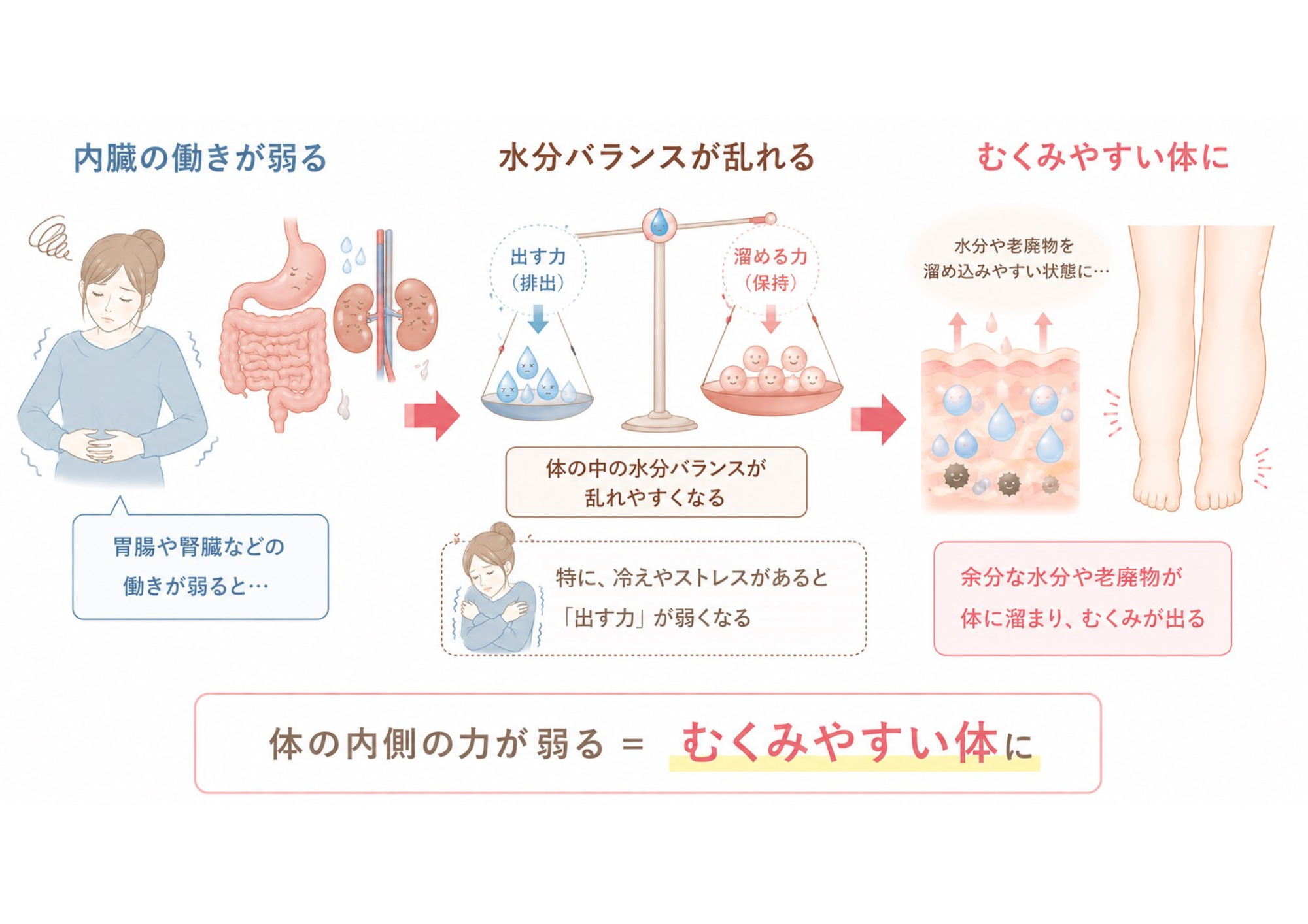 ③ 内臓の働きの低下（巡り不足）